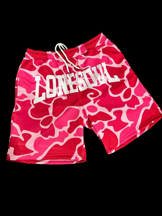 "pink" mesh shorts