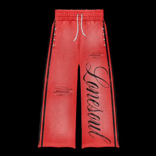 Red “rupture” sweatpants